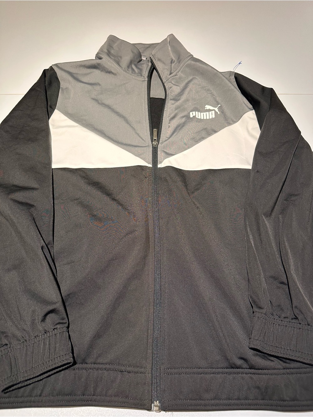 Puma Men's Black, Gray & White Zip-Up Track Jacket